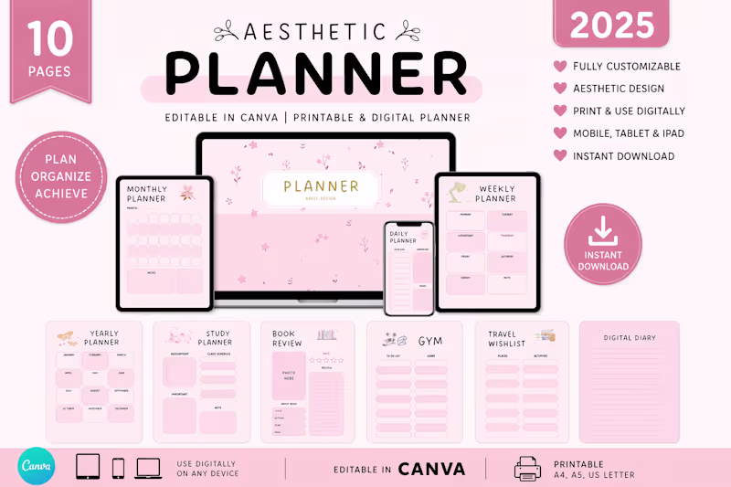 Cover image for Aesthetic Digital Planner – 2026