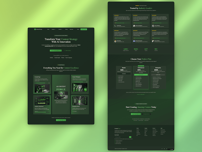 Cover image for ContentForge Landing Page Design