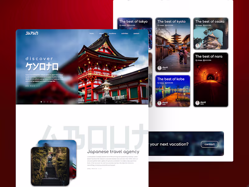 Cover image for Japan Travel Web design | UI/UX | Landing Page | Agency | Blog