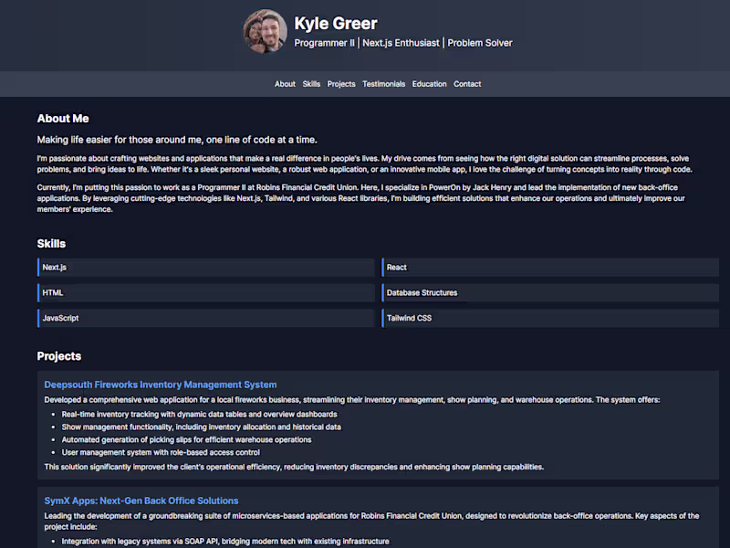 Cover image for Personal Portfolio Site