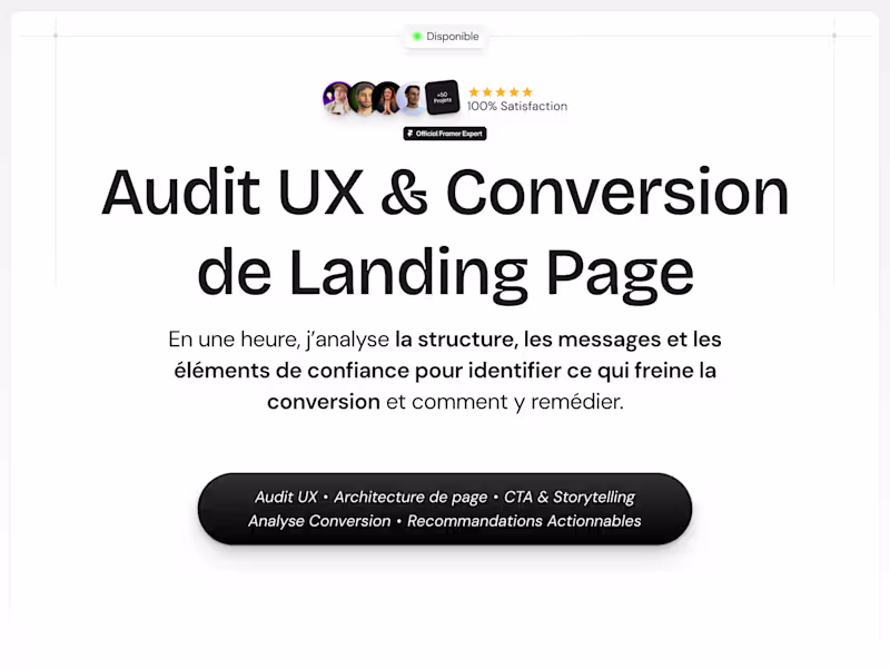 Cover image for Audit UX & Conversion de Landing Page (1h)