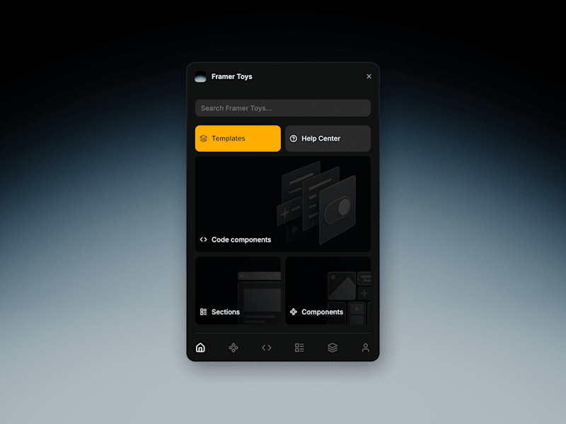 Cover image for Framer Toys UI Kit — Framer plugin