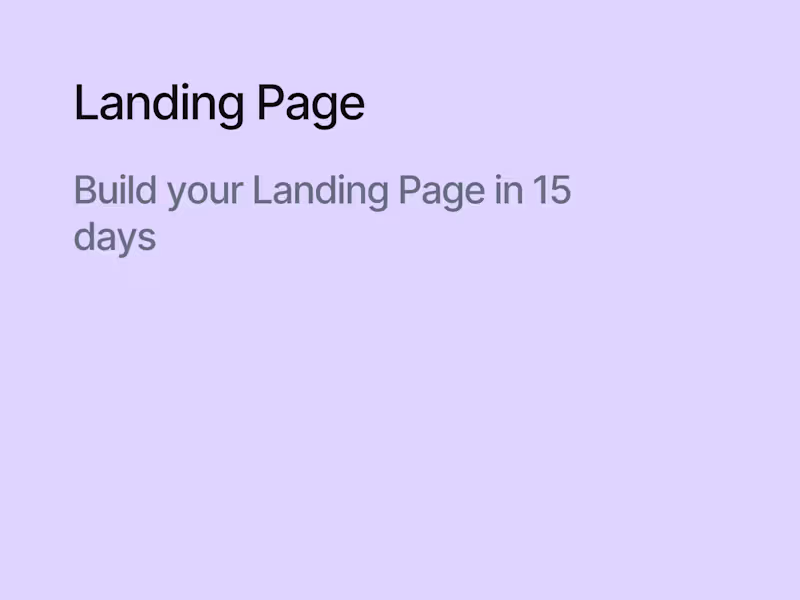 Cover image for Build your Landing Page 