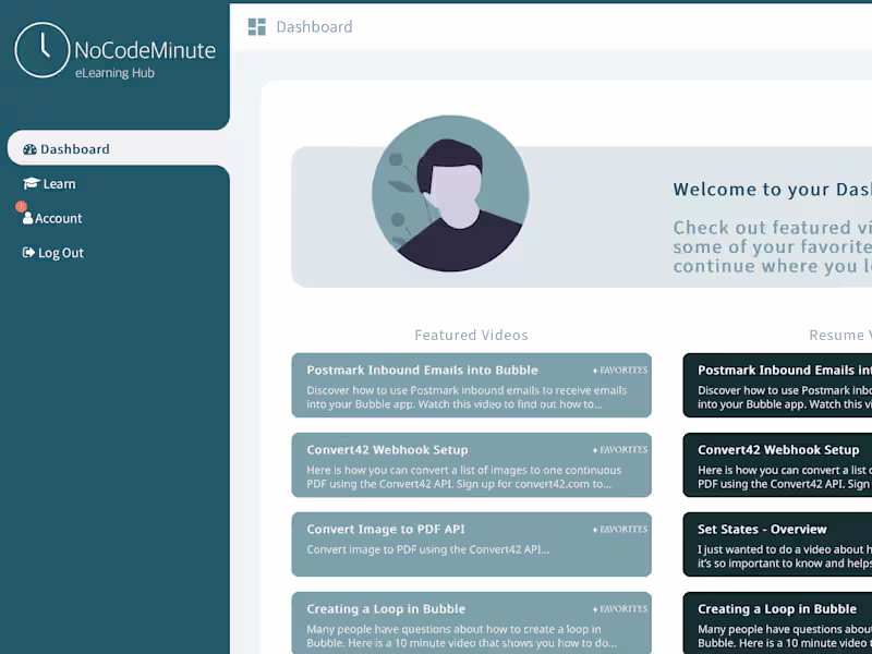 Cover image for eLearning Hub - by NoCodeMinute