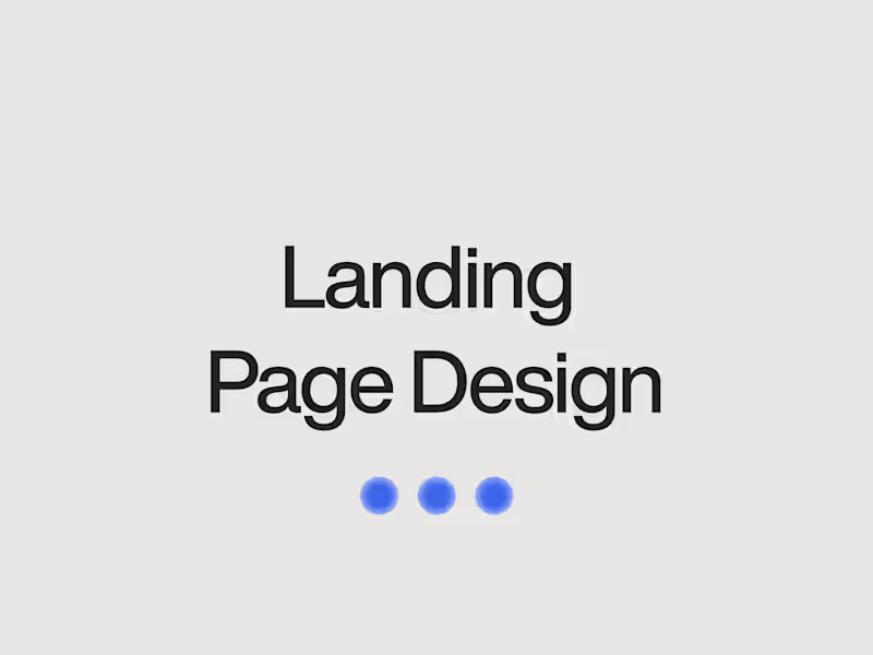 Cover image for Landing Page design 