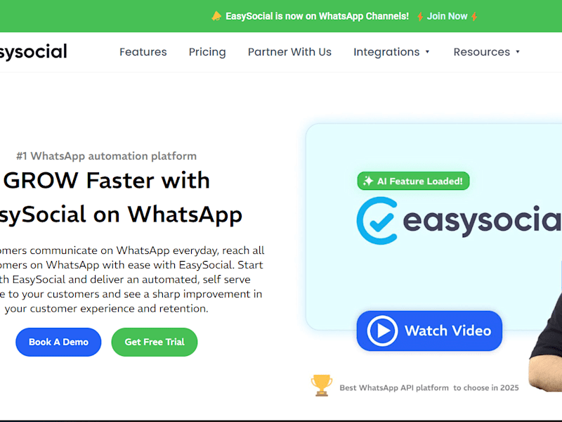 Cover image for EasySocial - #1 WhatsApp Chatbot and automation platform
