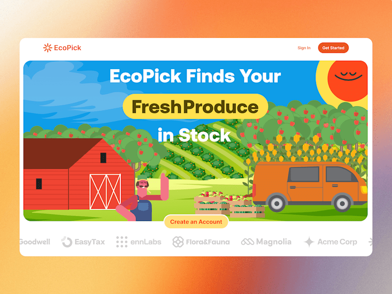 Cover image for EcoPick Hero Section Design