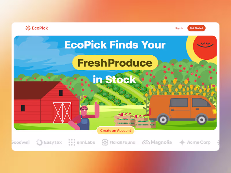 Cover image for EcoPick Hero Section Design