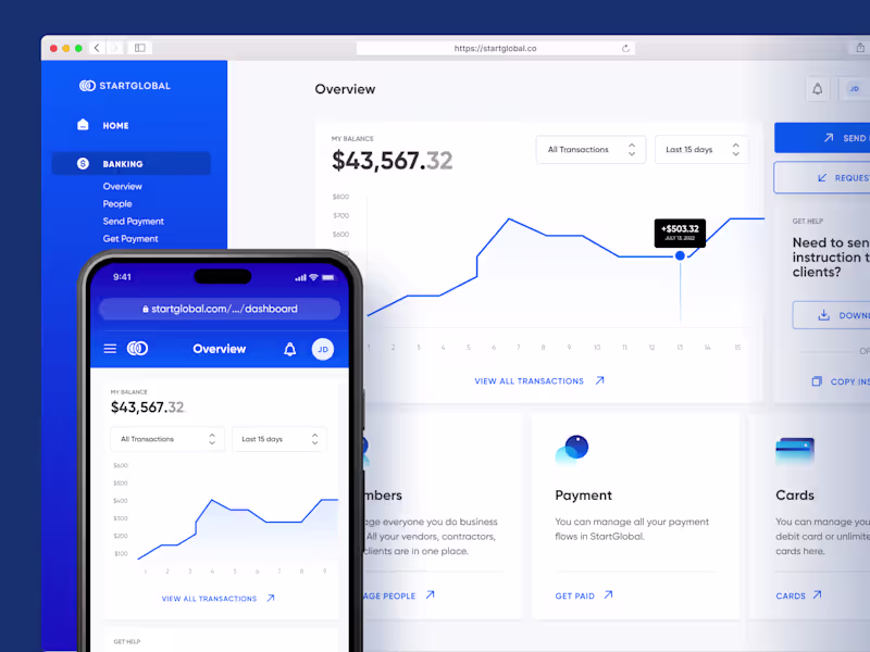 Cover image for StartGlobal SaaS, B2B Web & Mobile Application | Fintech