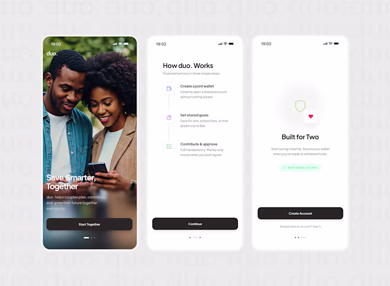 Cover image for Onboarding for duo. a couple saving app