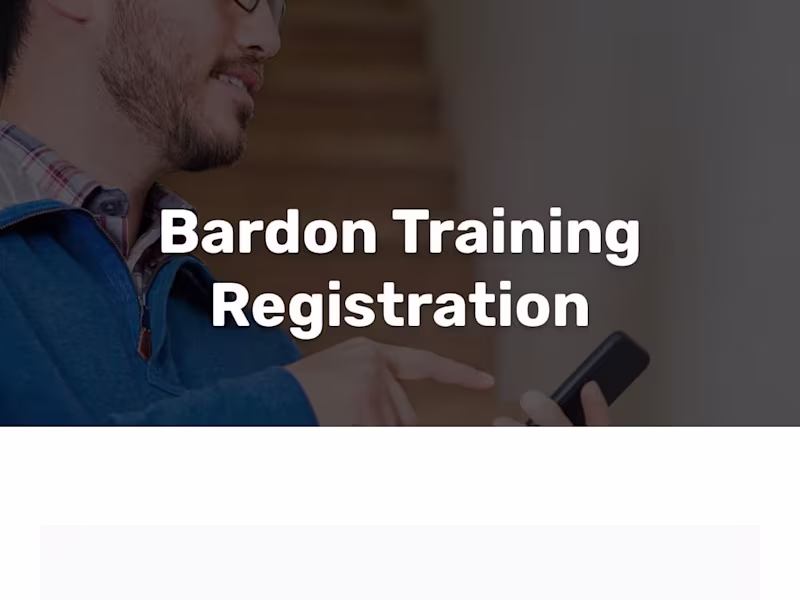 Cover image for Bardon Training Registration