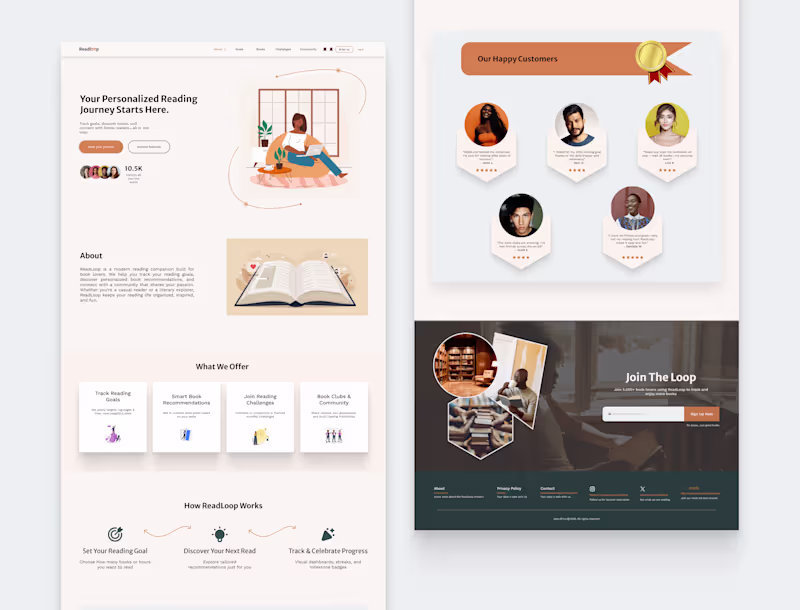 Cover image for ReadLoop – Landing Page Design