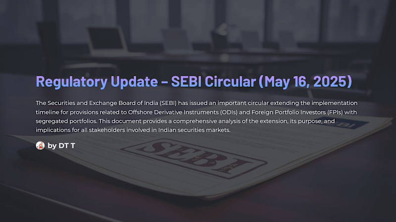 Cover image for Regulatory Update – SEBI Circular (May 16, 2025)