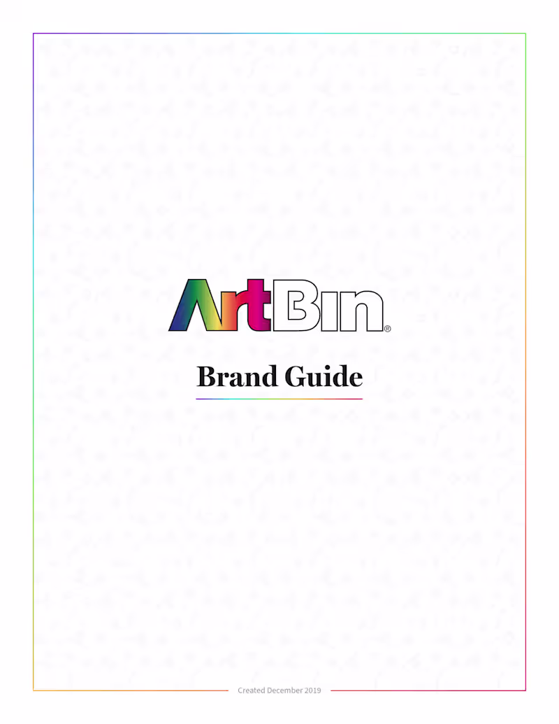 Cover image for ArtBin Brand Guide