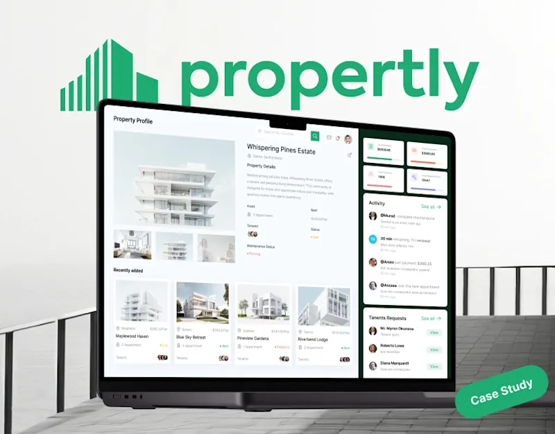 Cover image for Propertly | Property and Tenant Management Web App UI