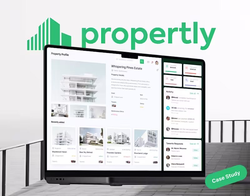 Cover image for Propertly | Property and Tenant Management Web App UI
