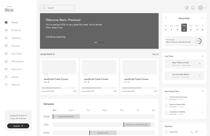 Cover image for Blick (E-learning Platform)