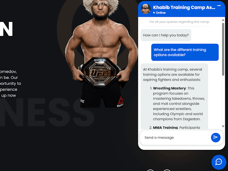 Cover image for Chatbot Demo for Khabib Website