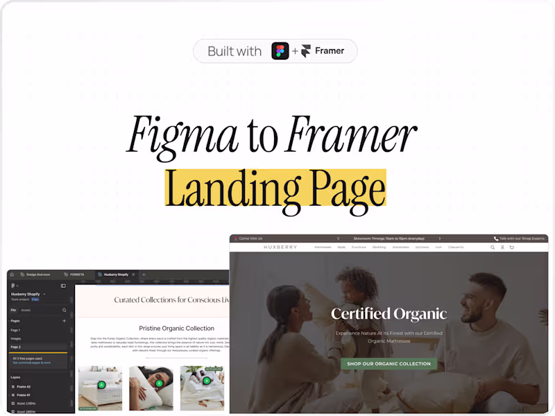 Cover image for Figma to Framer Landing Page