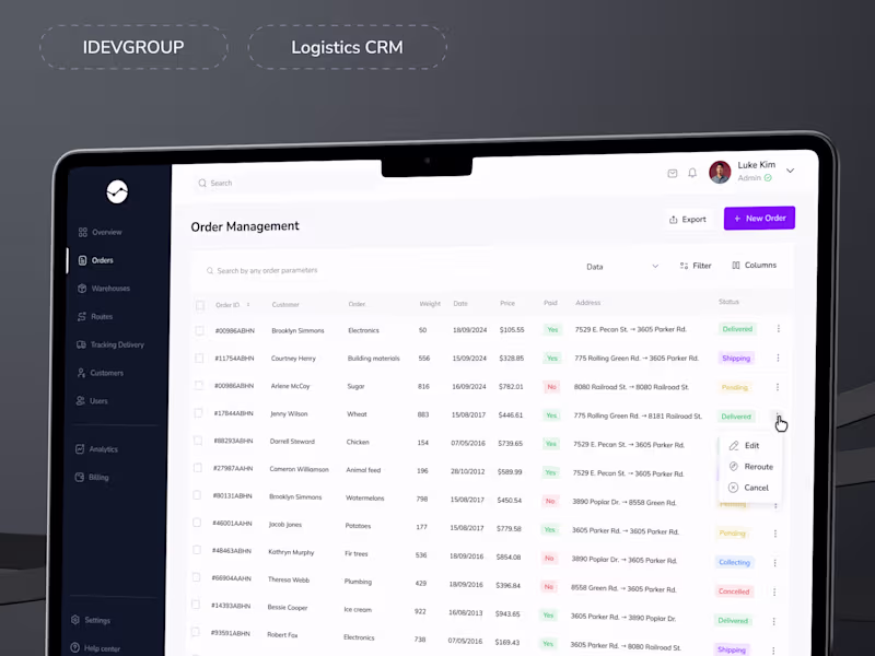 Cover image for Comprehensive CRM platform for logistics