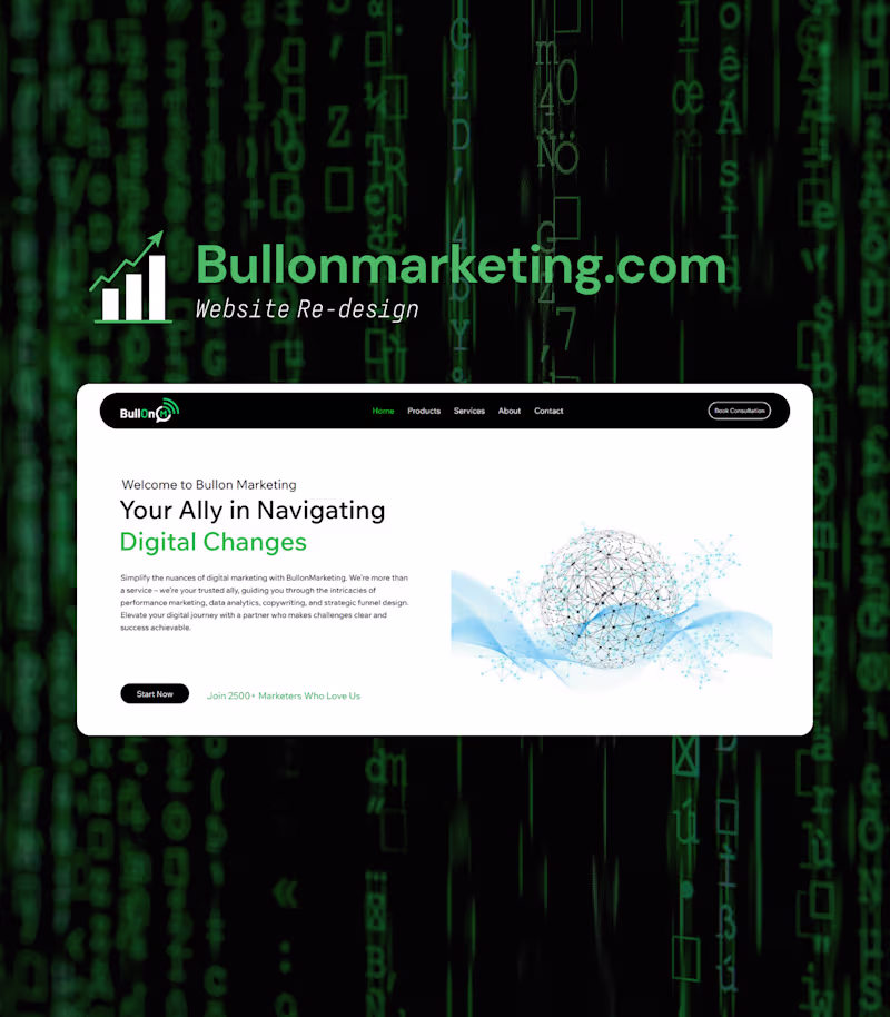 Cover image for Bullonmarketing.com Website Design