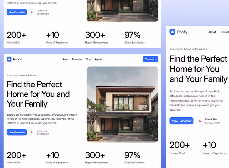 Cover image for 🏡 Roofly – Seamless Property Landing Page