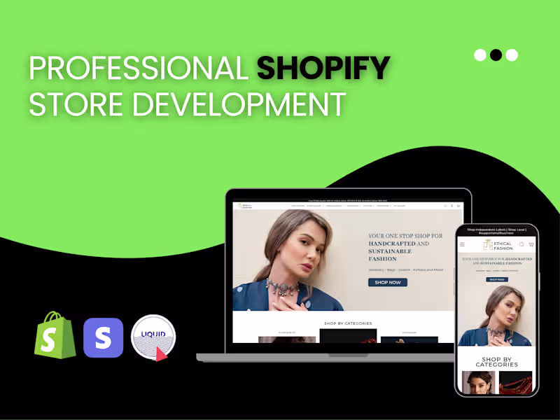 Cover image for Shopify Store Design & Development | Custom Ecommerce Solutions