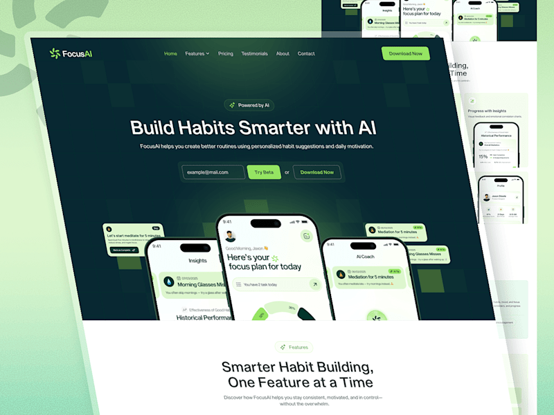 Cover image for Website UI Design for an AI Habit Tracker