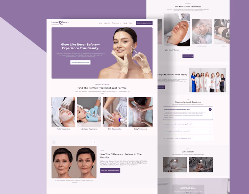 Cover image for Landing Page UI/UX Design for Beauty Clinic