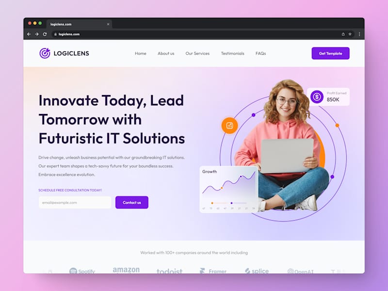 Cover image for Logiclens –– Framer Template Design