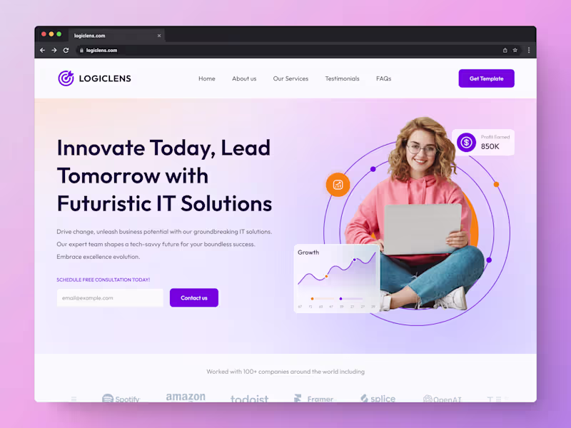 Cover image for Logiclens –– Framer Template Design
