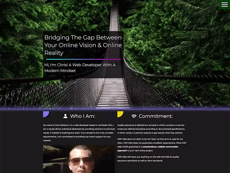 Cover image for Bridging the gap between your online vision & online reality.
