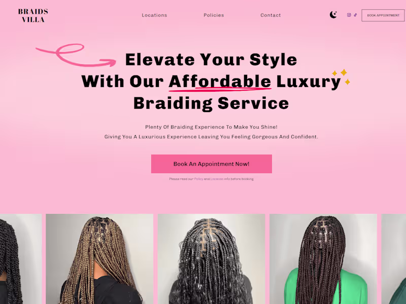 Cover image for Braids Villa Website & Management Dashboard