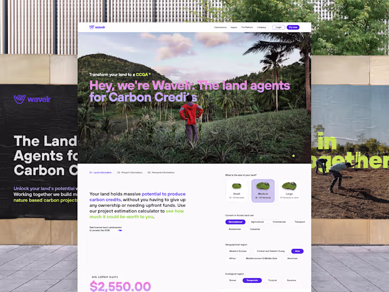 Cover image for Wavelr Carbon Credit Brand, Platform & Website