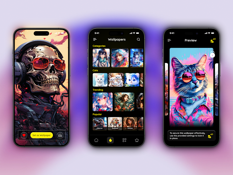 Cover image for AI Wallpaper App UI/UX Design Concept