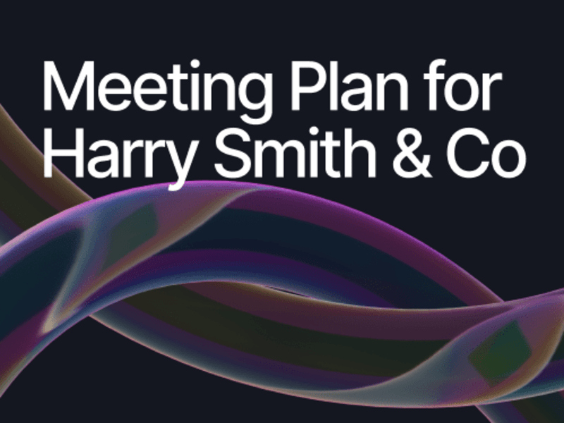 Cover image for A meeting plan for Harry Smith 