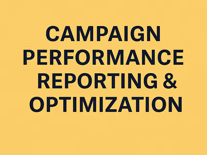 Cover image for Campaign Performance Reporting & Optimization