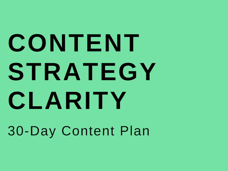 Cover image for  Content Strategy (30-Day Content Plan)