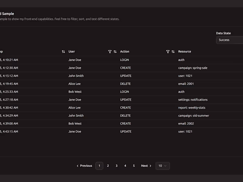 Cover image for A filterable, sortable, paginated logs viewer