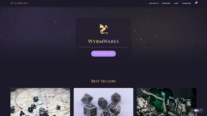 Cover image for Wyrmwares Fantasy E-commerce Design