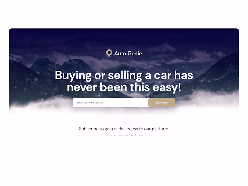 Cover image for Created a sleek landing page for Auto Genie, a car buying/se...