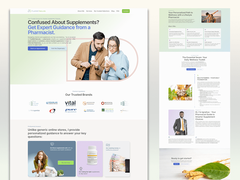 Cover image for Website for Pharmaceutical Supplements ✦ TrueWell