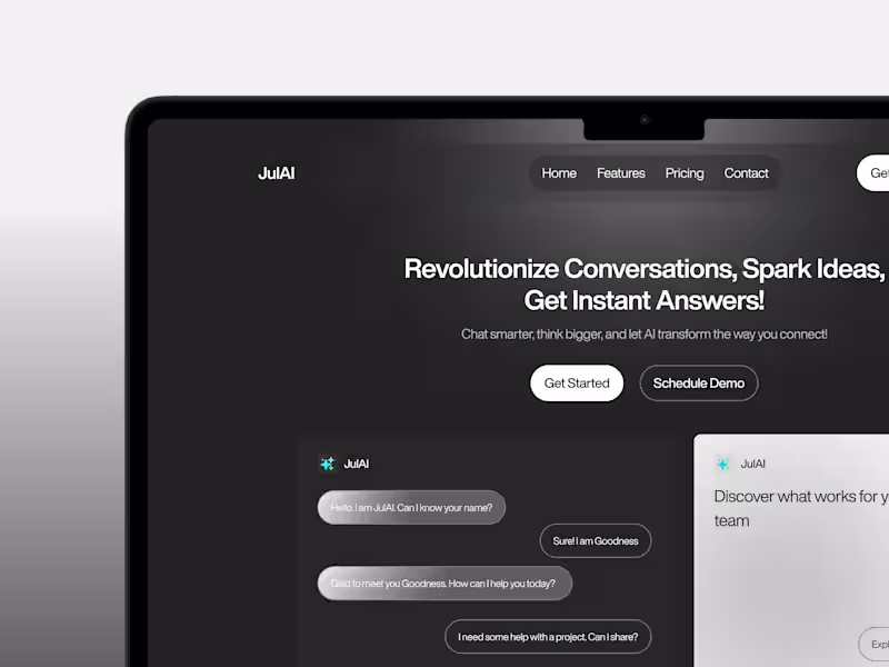 Cover image for JulAI: AI Chatbot Landing Page UI
