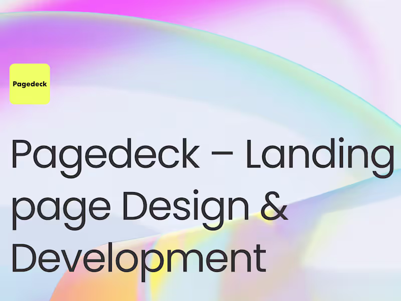 Cover image for Pagedeck - Landing Page design & Development 