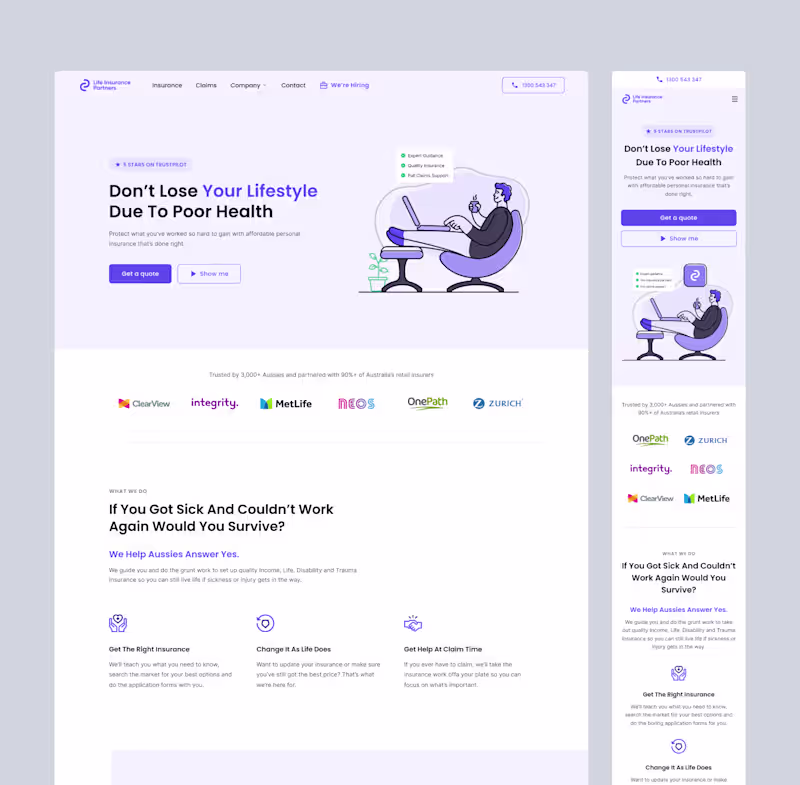 Cover image for Life Insurance Partners - Webflow Development
