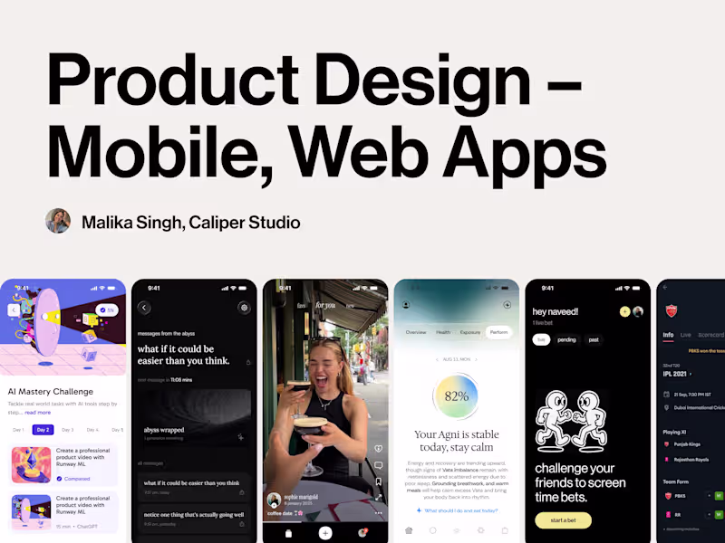 Cover image for Product Design – Mobile, Web Apps, MVPs