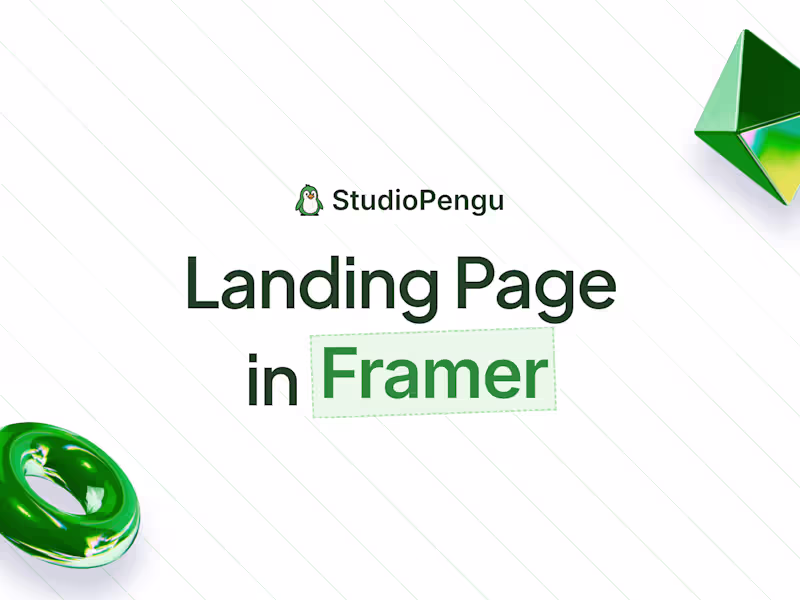Cover image for Landing Page in Framer (Incl. UX)