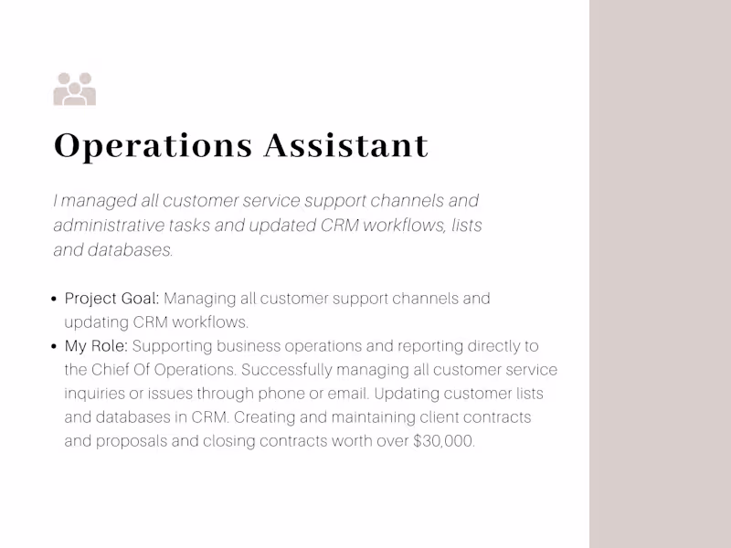 Cover image for Operations Assistant
