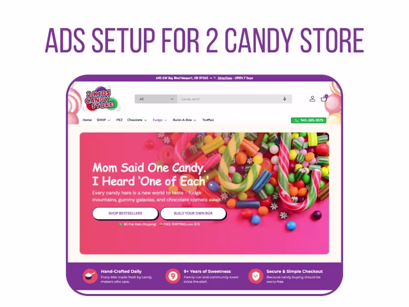 Cover image for Ads Setup & Launch for 2 Kids Candy Store