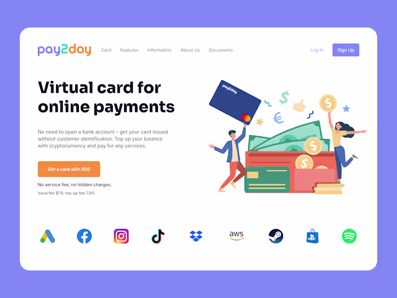 Cover image for Pay2day Virtual Card Landing Page